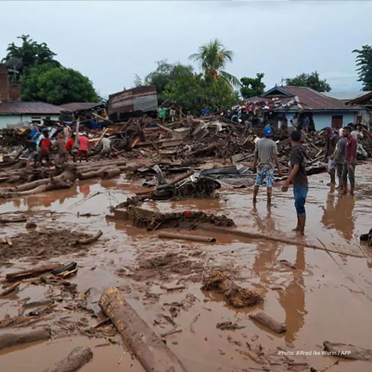Devastation caused by Cyclone Seroja in Indonesia