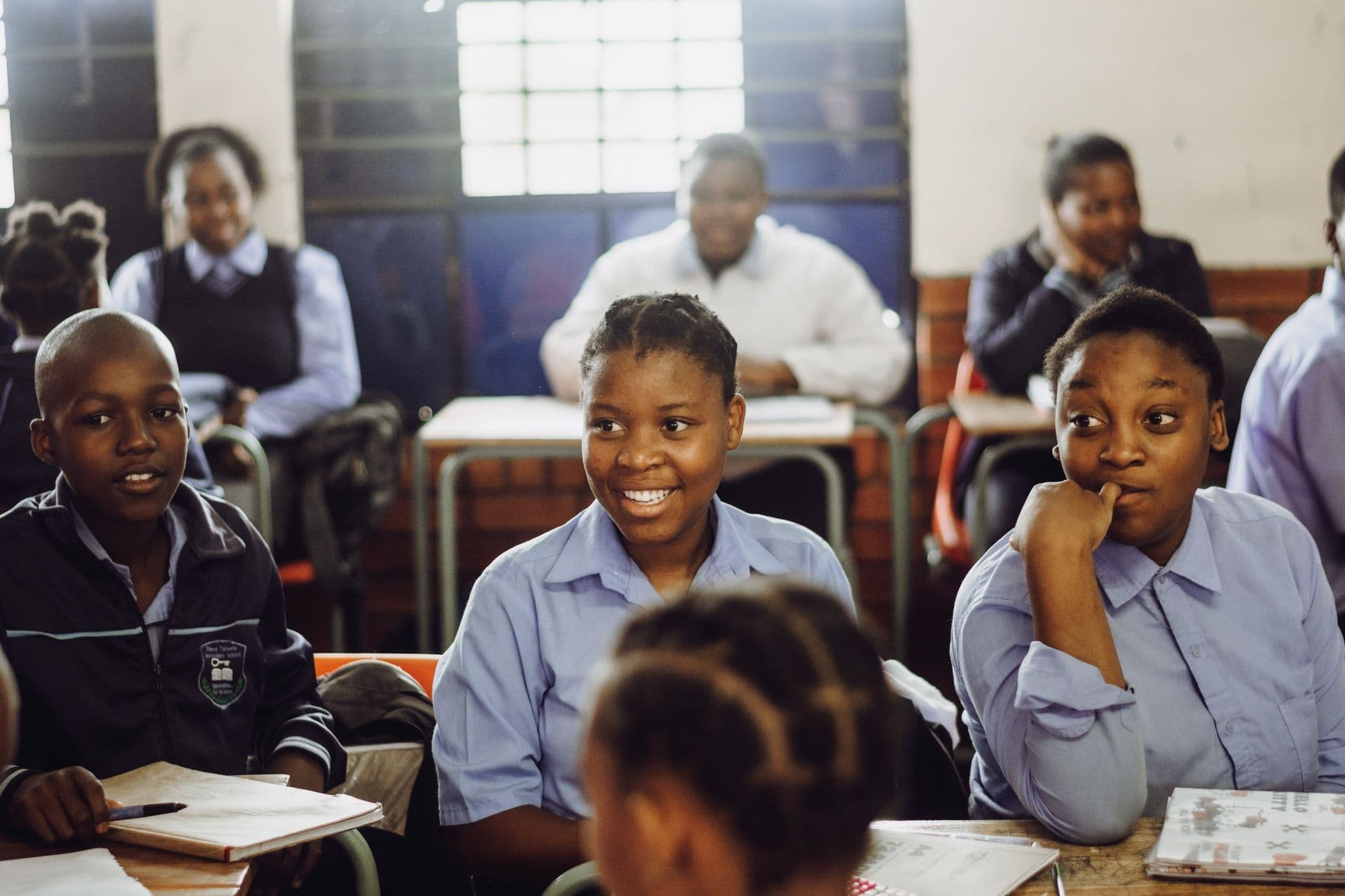 Students in class in Johannesburg, South Africa being taught by Impact Africa.