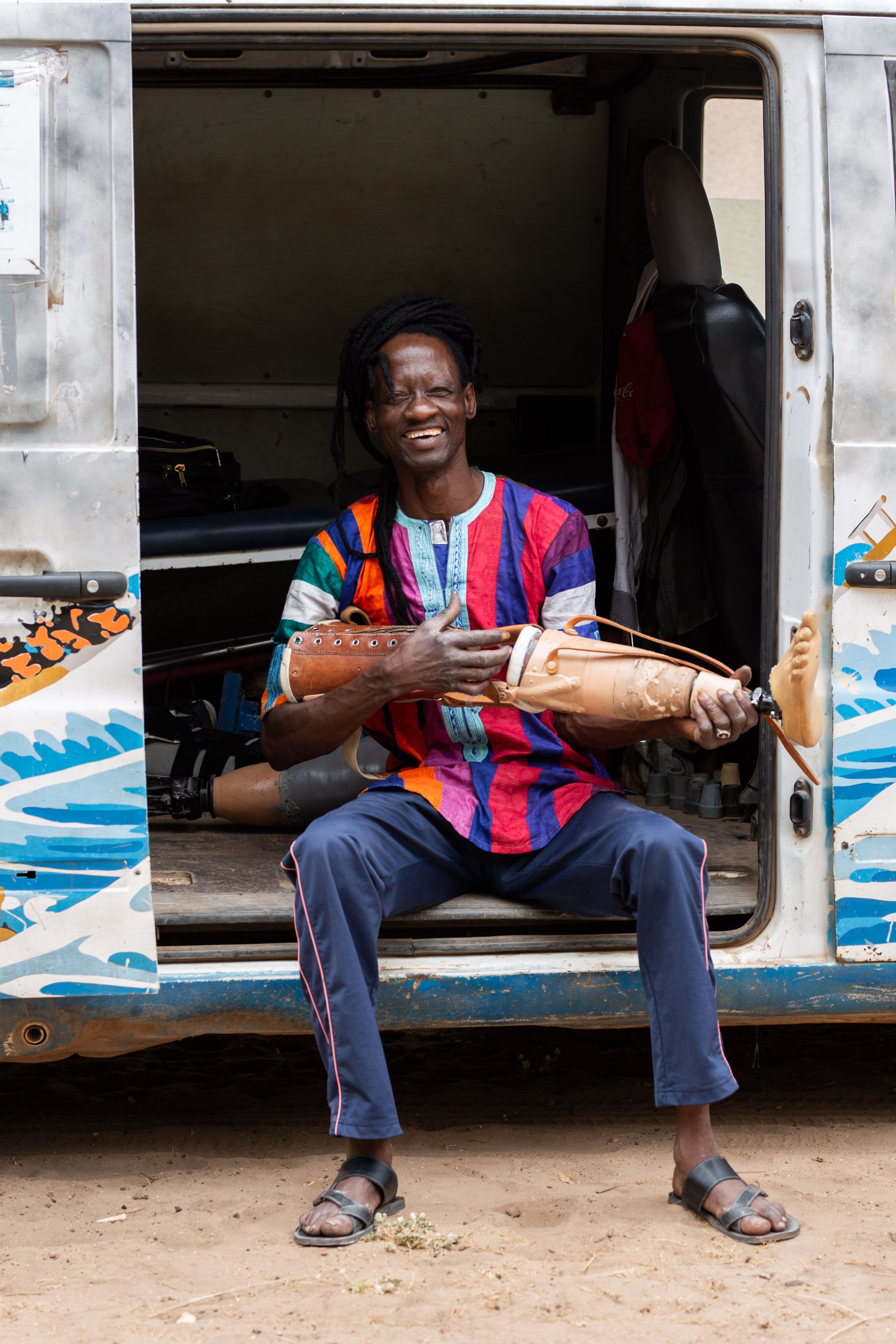 Recycled prosthetic limbs sent from UK to the Gambia