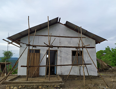 Construction on a new home in the Olias village Indonesia