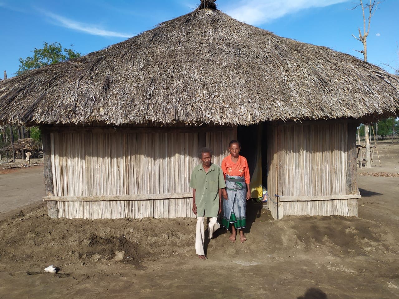 Makeshift home for villagers in Pusu Indonesia